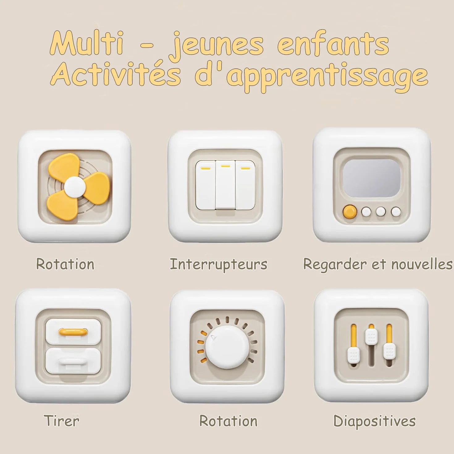 Loyzico Cube d'Activité 6 en 1 Jouets Sensoriels Montessori pour Bébé 1 An Garçons Filles