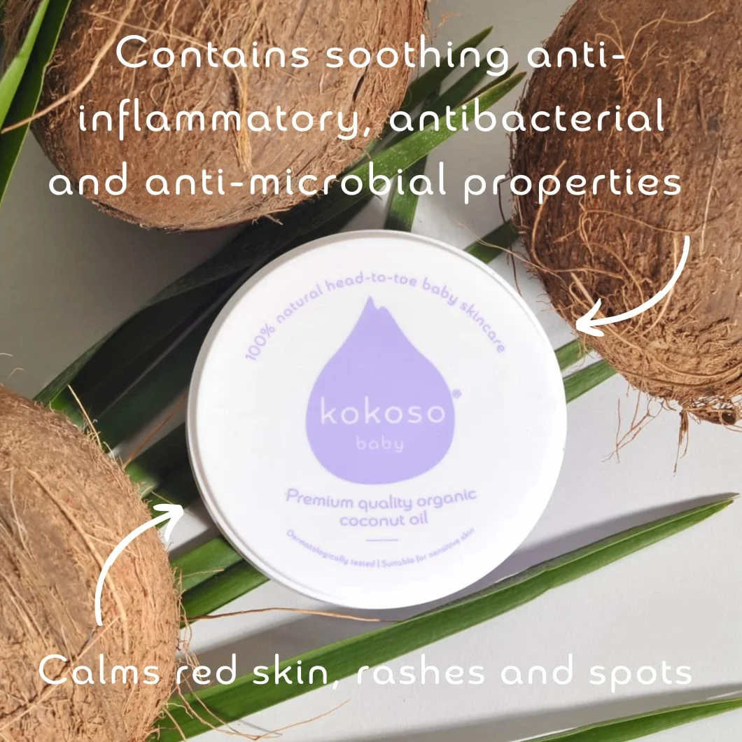 Kokoso Huile de noix de coco bio pour bébé 100% naturelle 70g