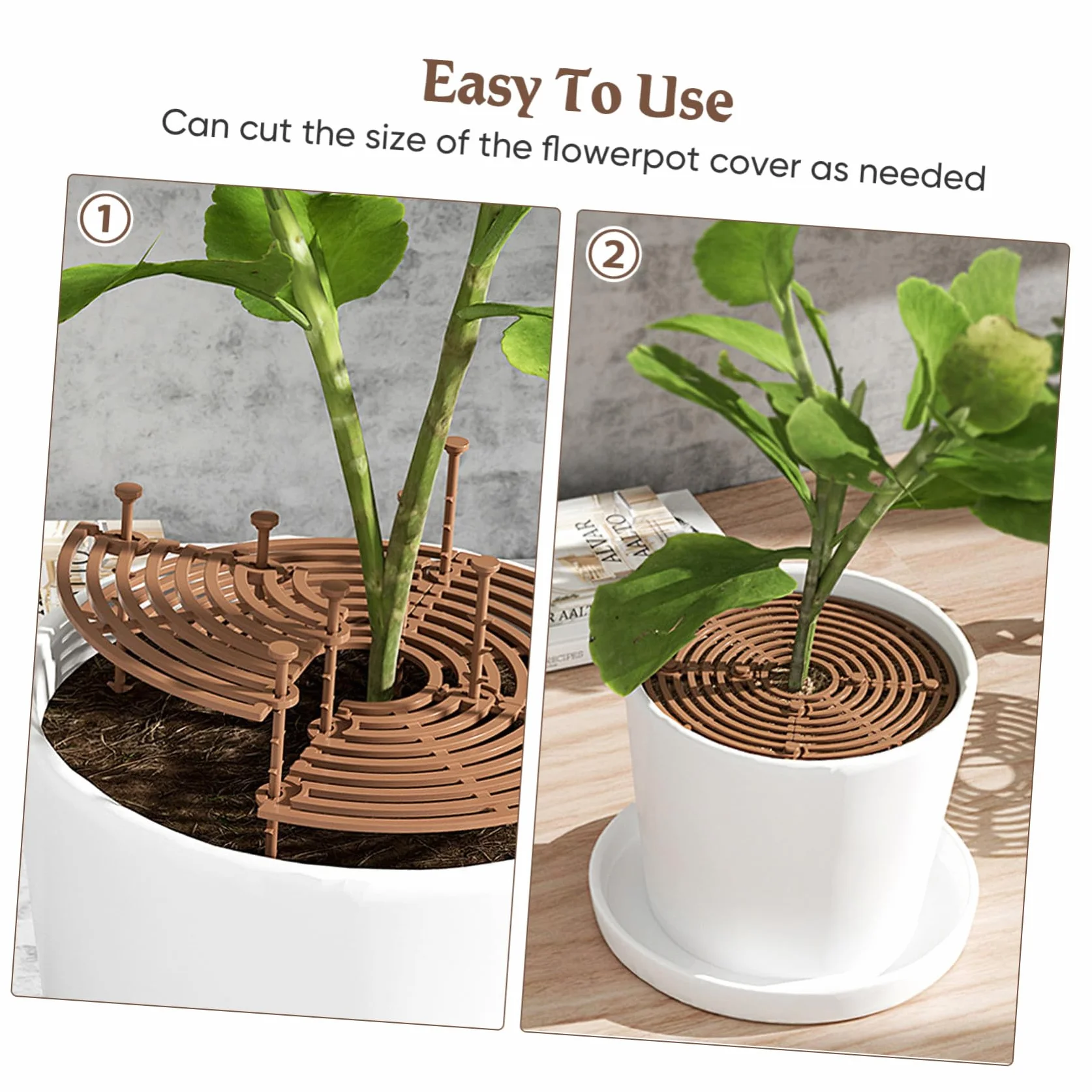 Café 2 Pièces Protection pour Pot de Fleurs en Plastique Facile à Installer