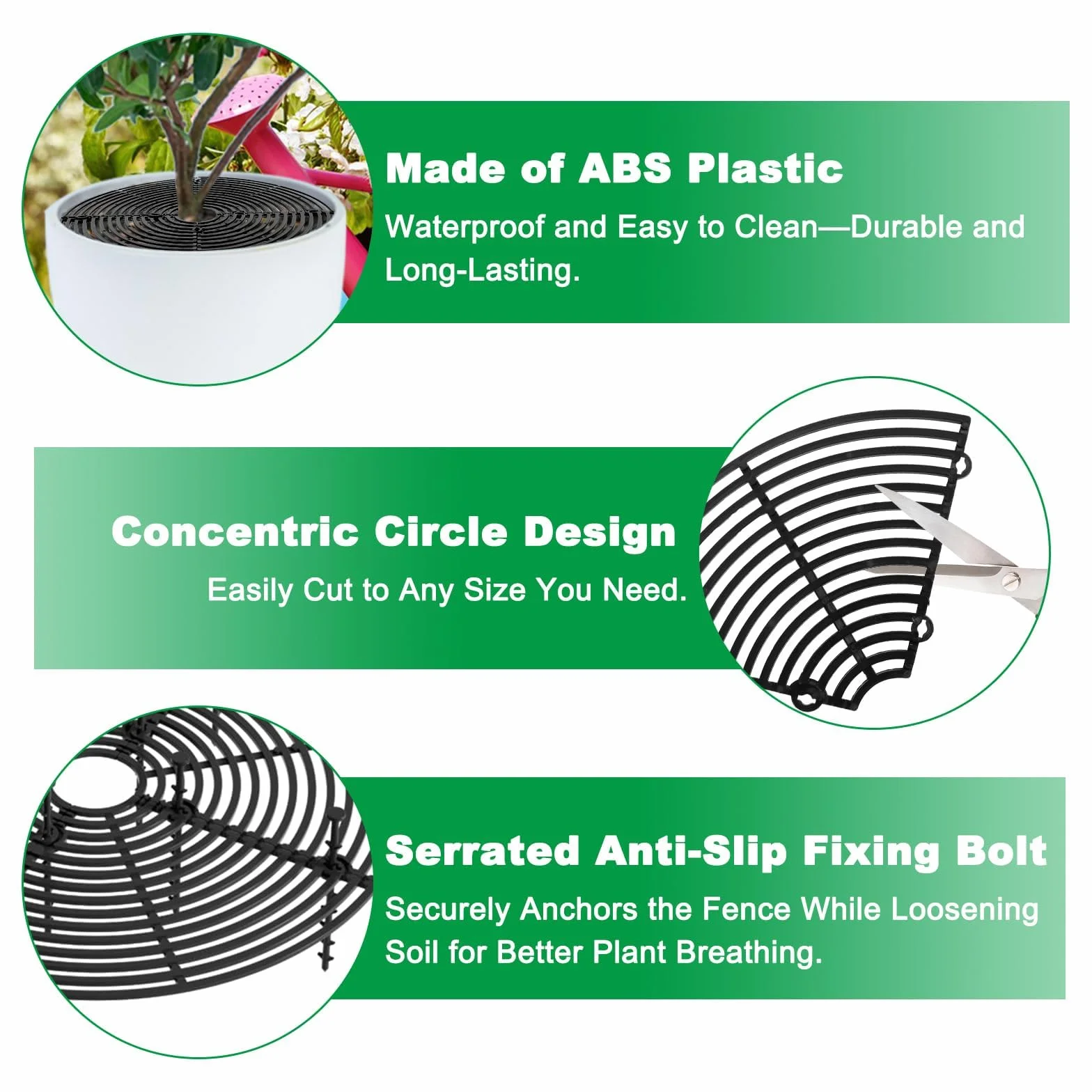 Lot de 5 Grille pour Pot de Fleurs - 30cm + 52cm - Couvercle de Protection des Plantes - Anti-Chat et Sécurité Enfant - Noir