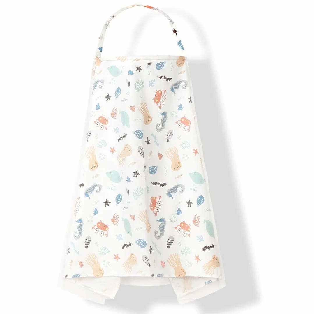 Tablier Allaitement Mousseline Bébé Grande Housse Cape Anneau Rigide Coton