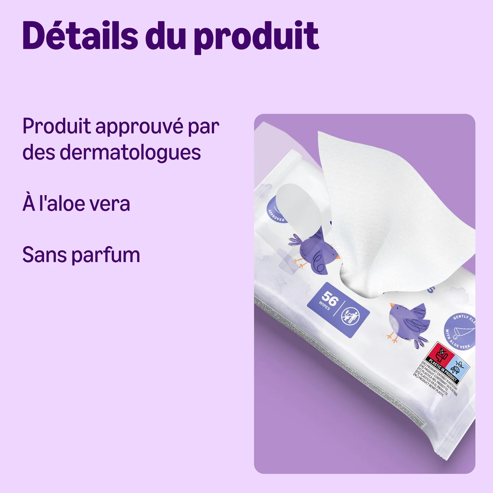 Amazon Lingettes bébé sensibles non parfumées lot de 18 paquets de 56
