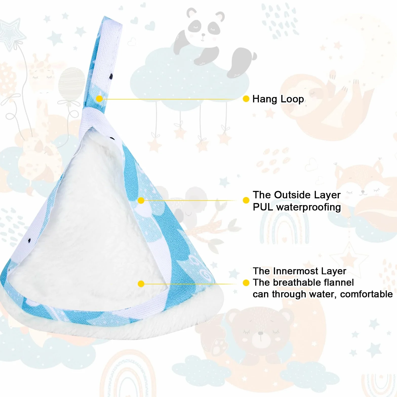 Lot de 12 Protège-Couche Bébé Garçon avec Sac Mouillé - Forte Absorption