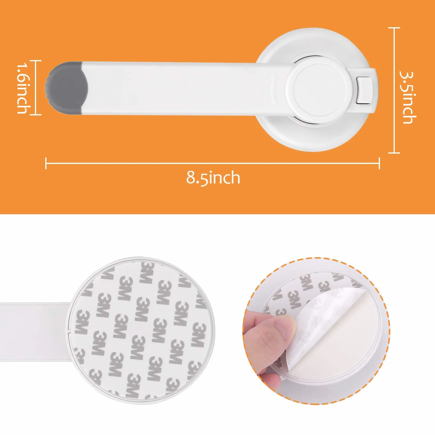Verrou de Toilette pour Bébé Mécanisme de Palette Gapless Ajustement Universel Adhésif 3M