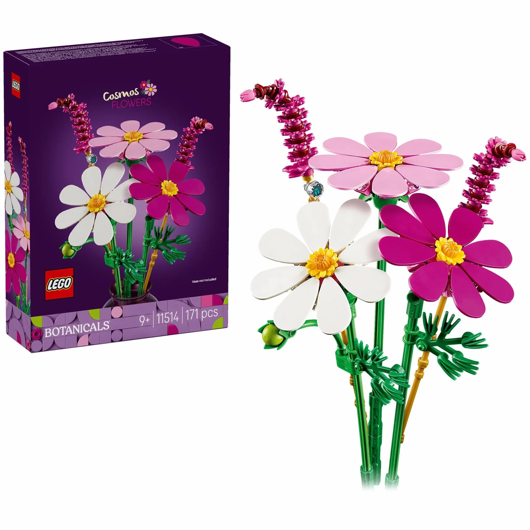 LEGO Botanicals Les Cosmos 11514 Bouquet de Fleurs Artificielles Décoration DIY Cadeau Fille 9 Ans