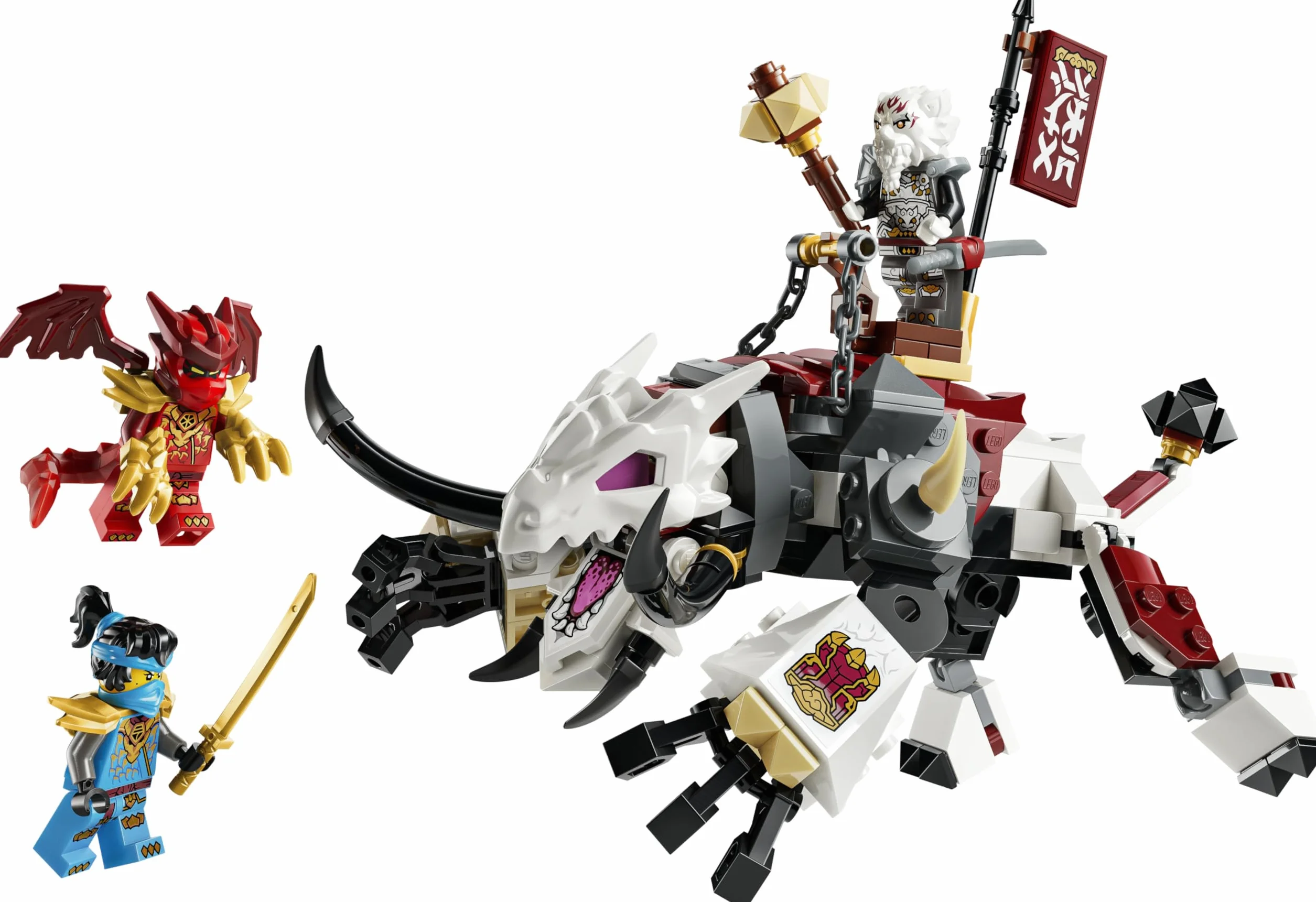 LEGO Ninjago Zilvar et Grimtak la Bête Draconique Jouet Ninja Figurine 3 Minifigurines Kai NYA 71863