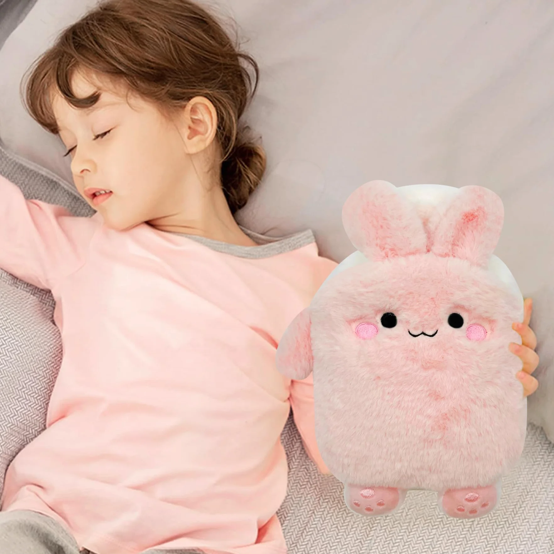 Bouillotte Avec Housse d'Eau Chaude en Silicone - Mini Peluche Sûre et Durable, Recyclable Pour l'Hiver