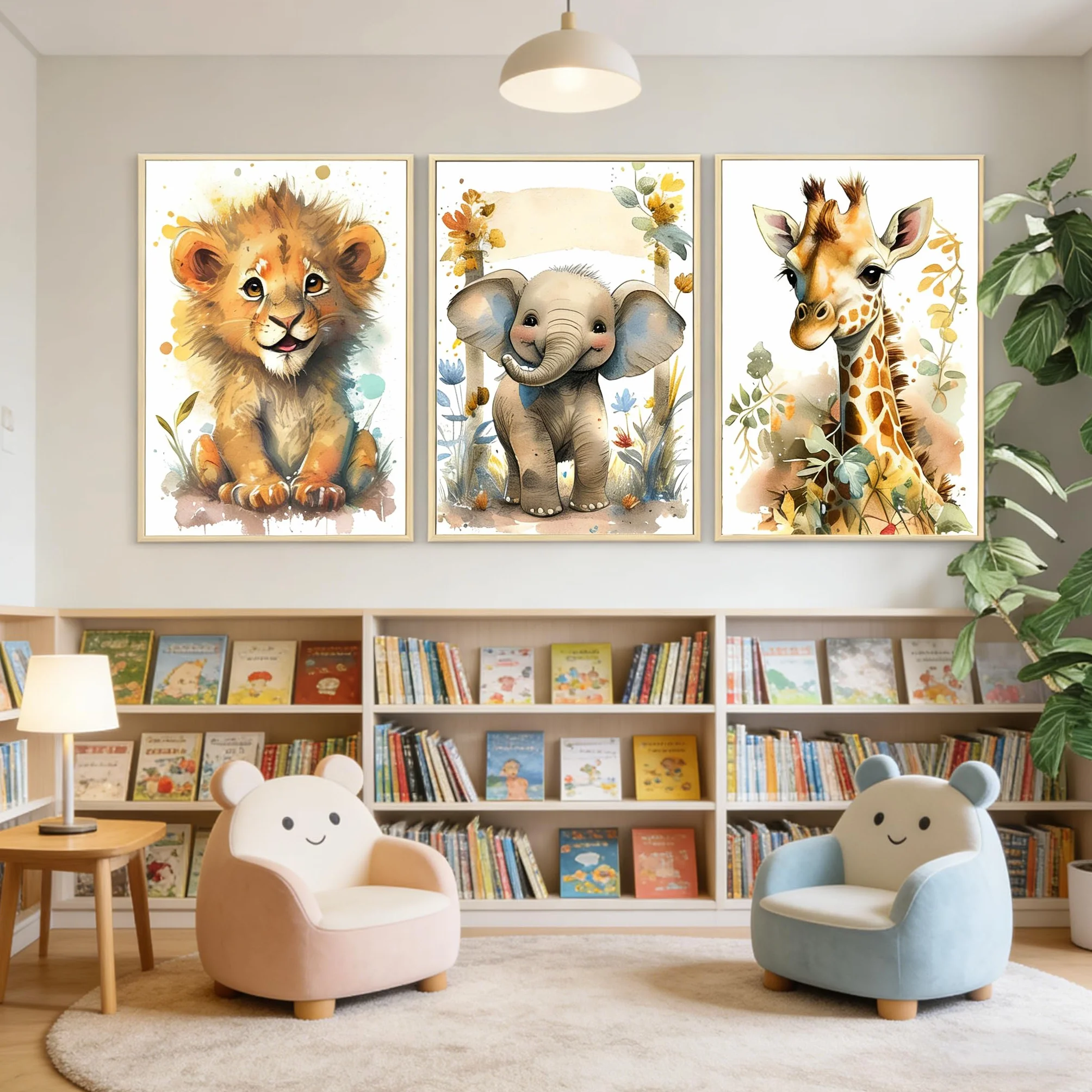 Plakat Zwierzęta Sawanna 40x50 cm Dekoracja Ścienna Dziecięca