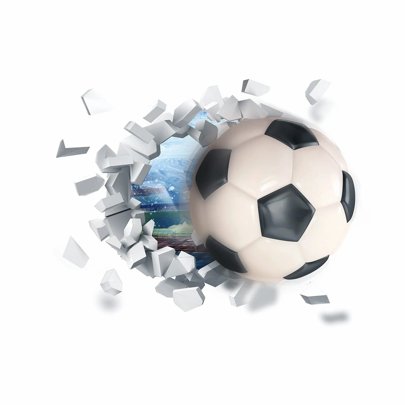 Autocollant Mural Football 3D YunBey pour Chambre Garçon Décoration Vinyle