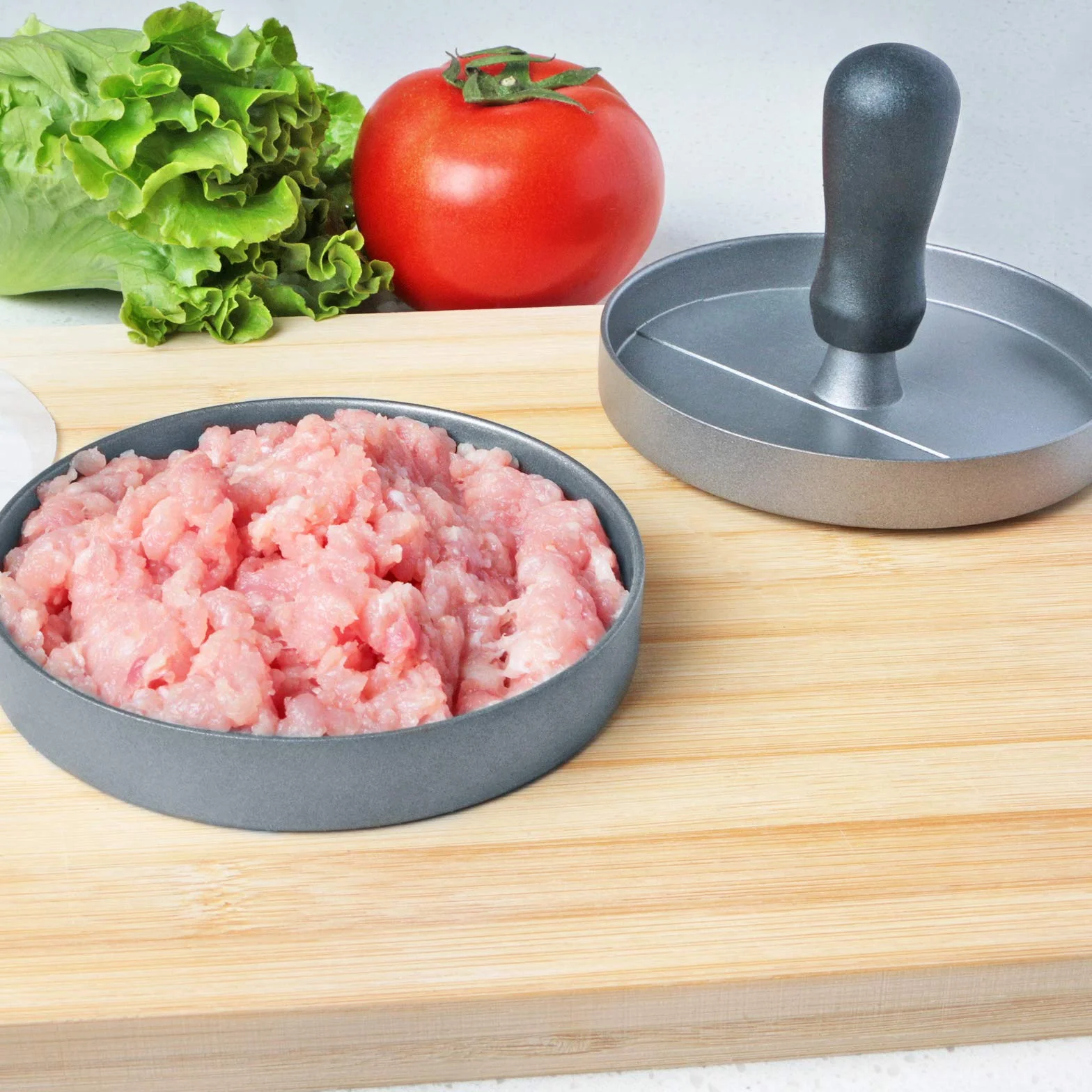 Asdirne Presse-hamburger acier inoxydable qualité alimentaire antiadhésif 11,5 cm avec feuilles papier