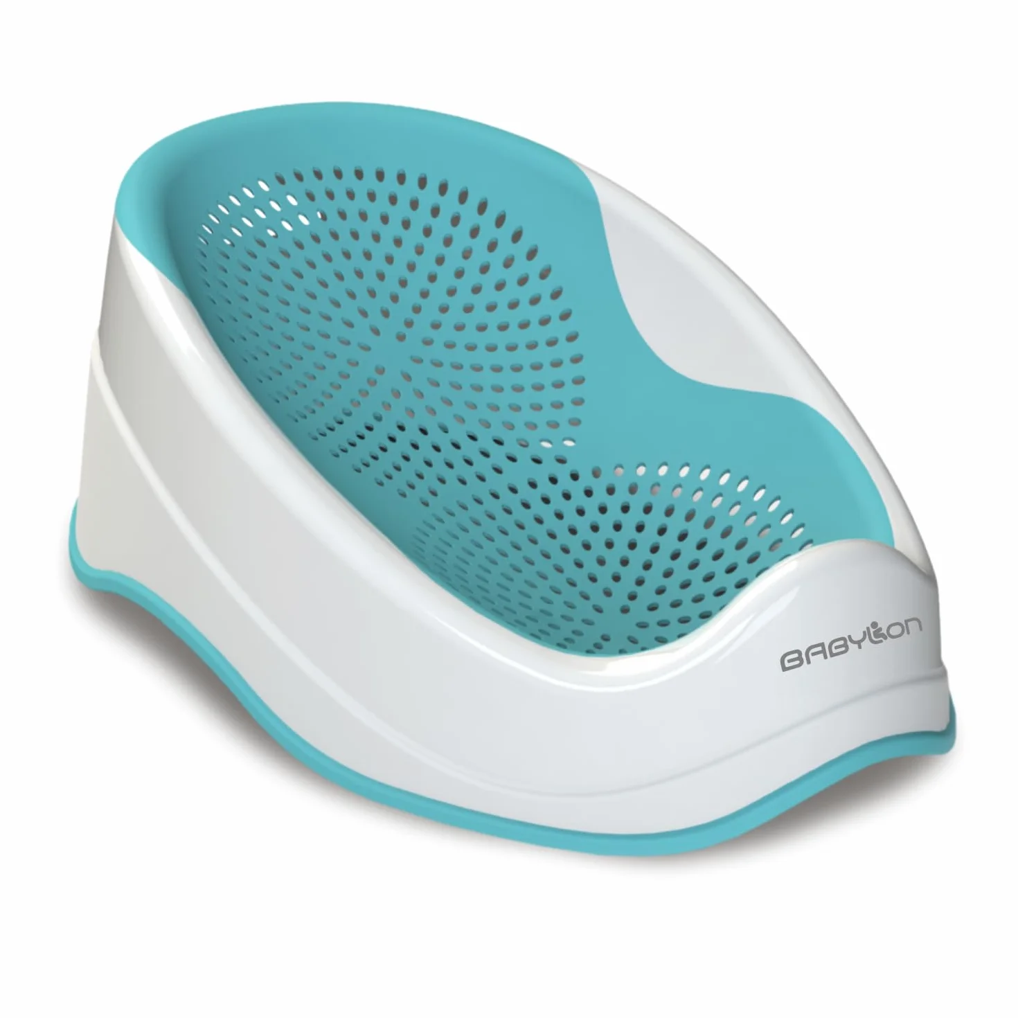BABYLON DOLPHIN Siège de bain bébé 0-6 mois ergonomique antidérapant baignoire Vert aqua