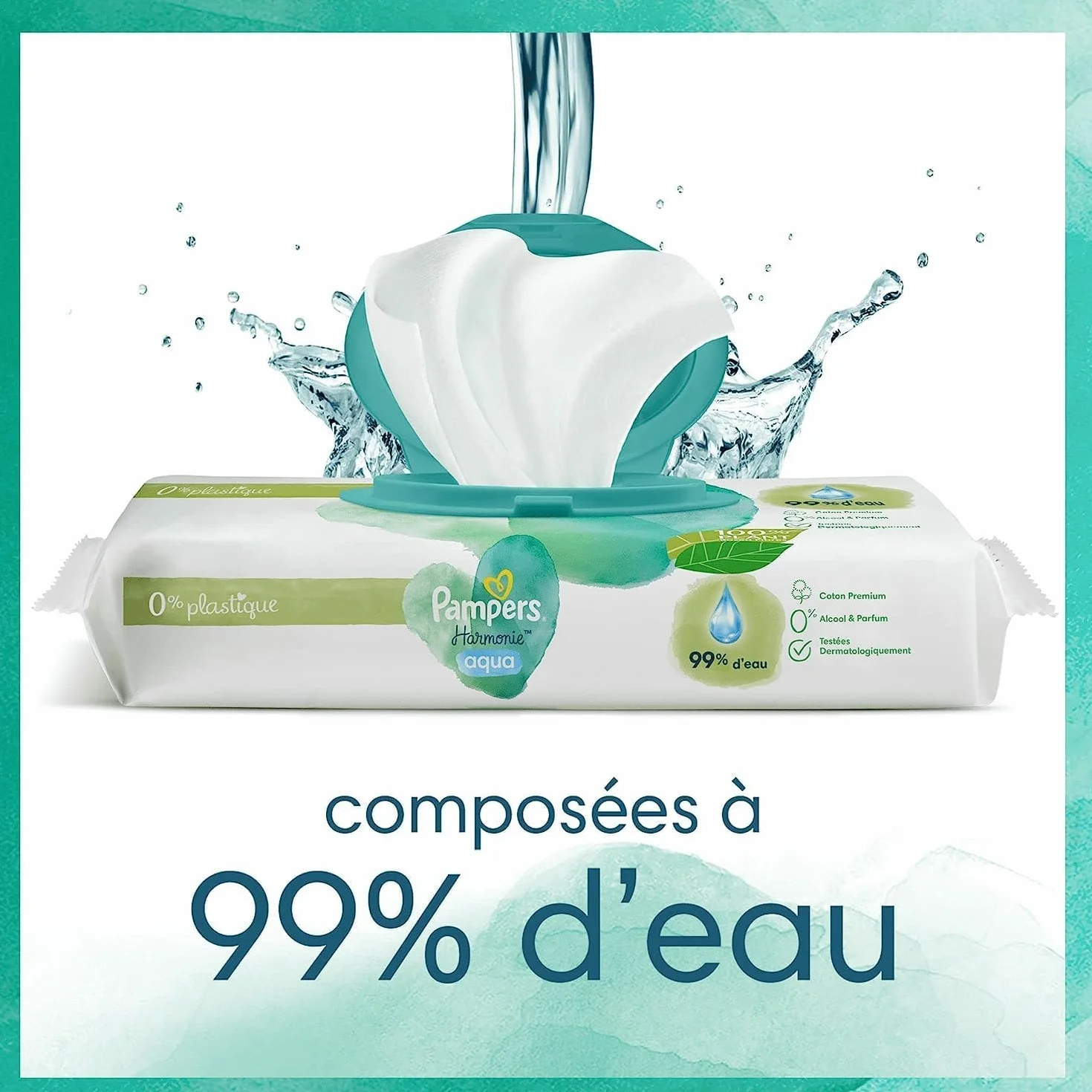 Pampers Lingettes Bébé Aqua Harmonie 0% 672 lingettes 14 paquets