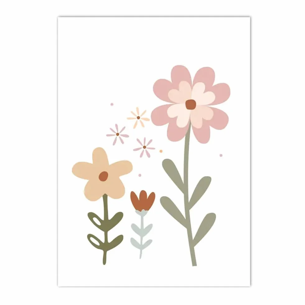 Affiche Prénom Personnalisé Bébé 30x40cm Tableau Décoration Murale Chambre Fille Rose Fleurs Poster Toile Cadeau