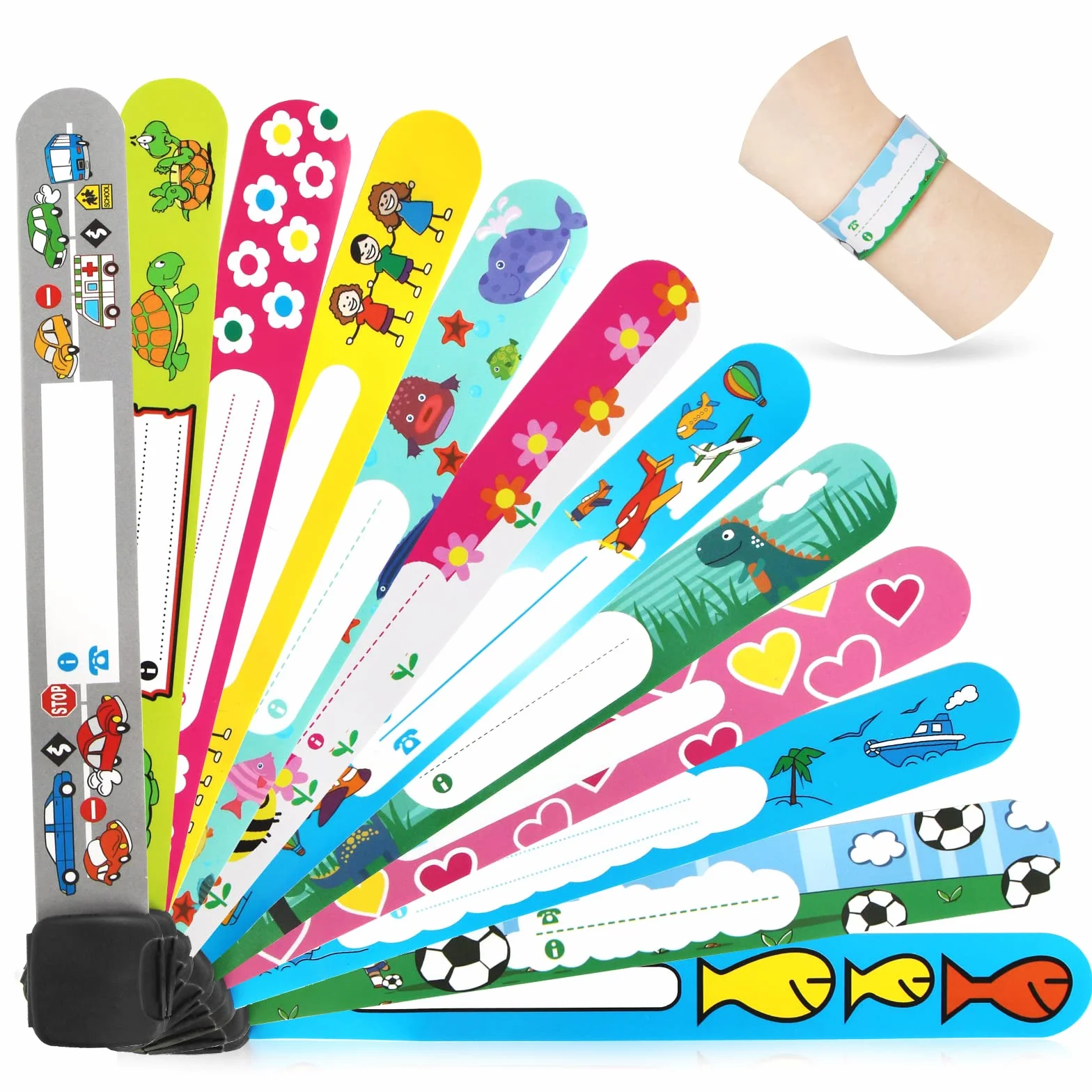 Bracelet Sécurité Enfant 12 Pack Identification Imperméable Réutilisable