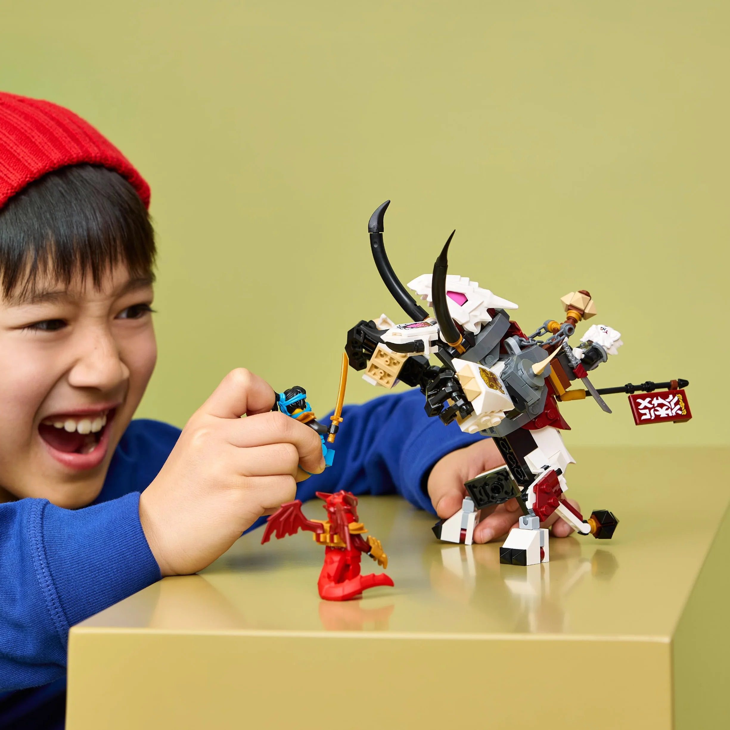 LEGO Ninjago Zilvar et Grimtak la Bête Draconique Jouet Ninja Figurine 3 Minifigurines Kai NYA 71863