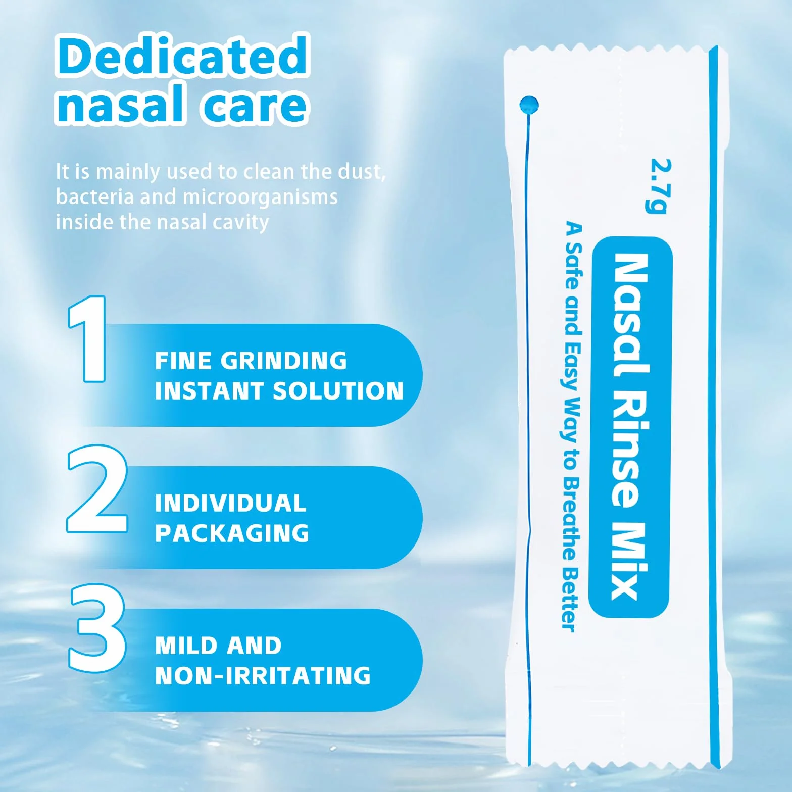 160 Petits Sacs Sachets Sel Nasal 2.7g Rinçage Sinus Irrigation Nasale