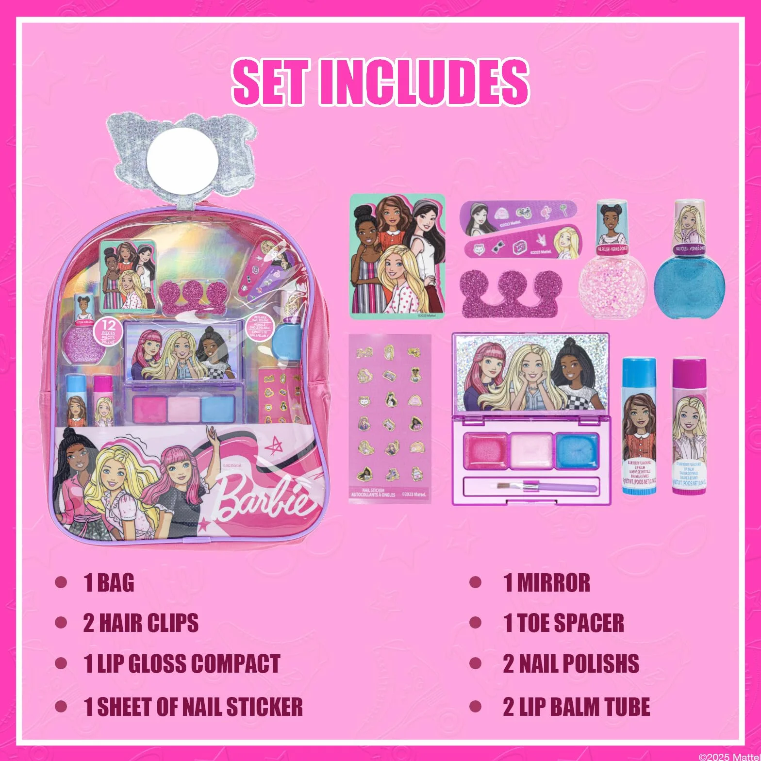 Barbie Sac à Dos Maquillage Enfant Coffret Beauté Filles