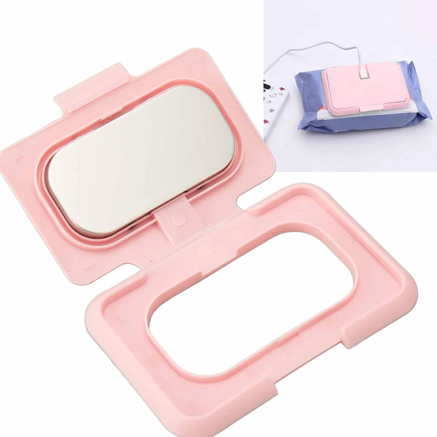 Chauffage Portatif pour Lingettes Humides USB 104°F Rose