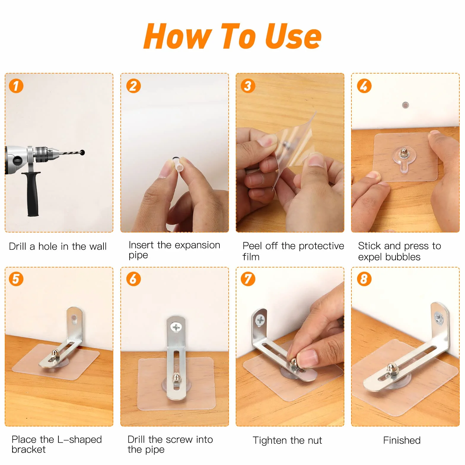 OOTSR Ancrage de Sécurité de Meuble, 8 Paquets Anti-Basculement Kit pour Protection des Bébés et Animaux, Métal Sangle Muraux