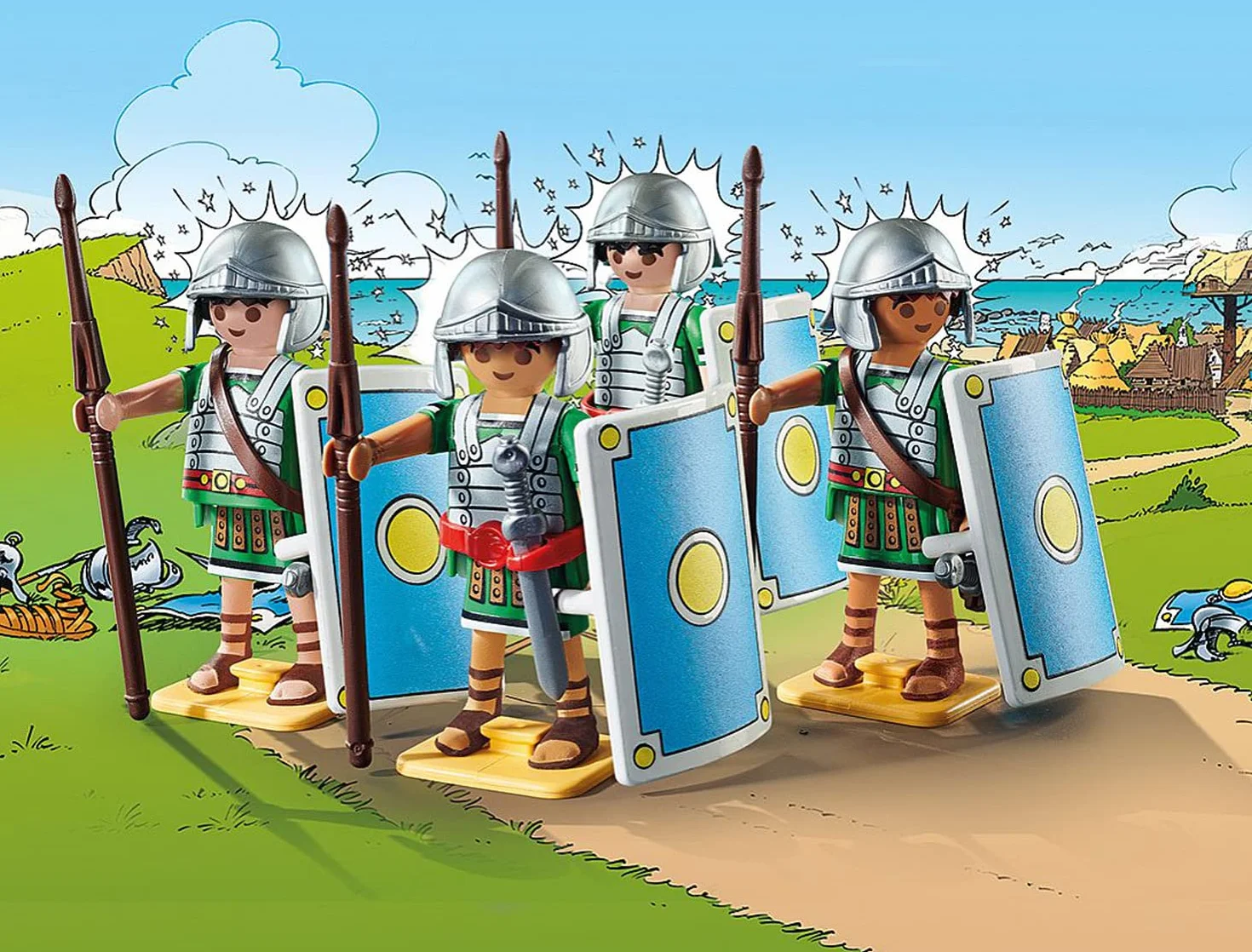 Playmobil 70934 Astérix Les légionnaires Romains Quatre Romains Casques épées boucliers Dès 5 Ans