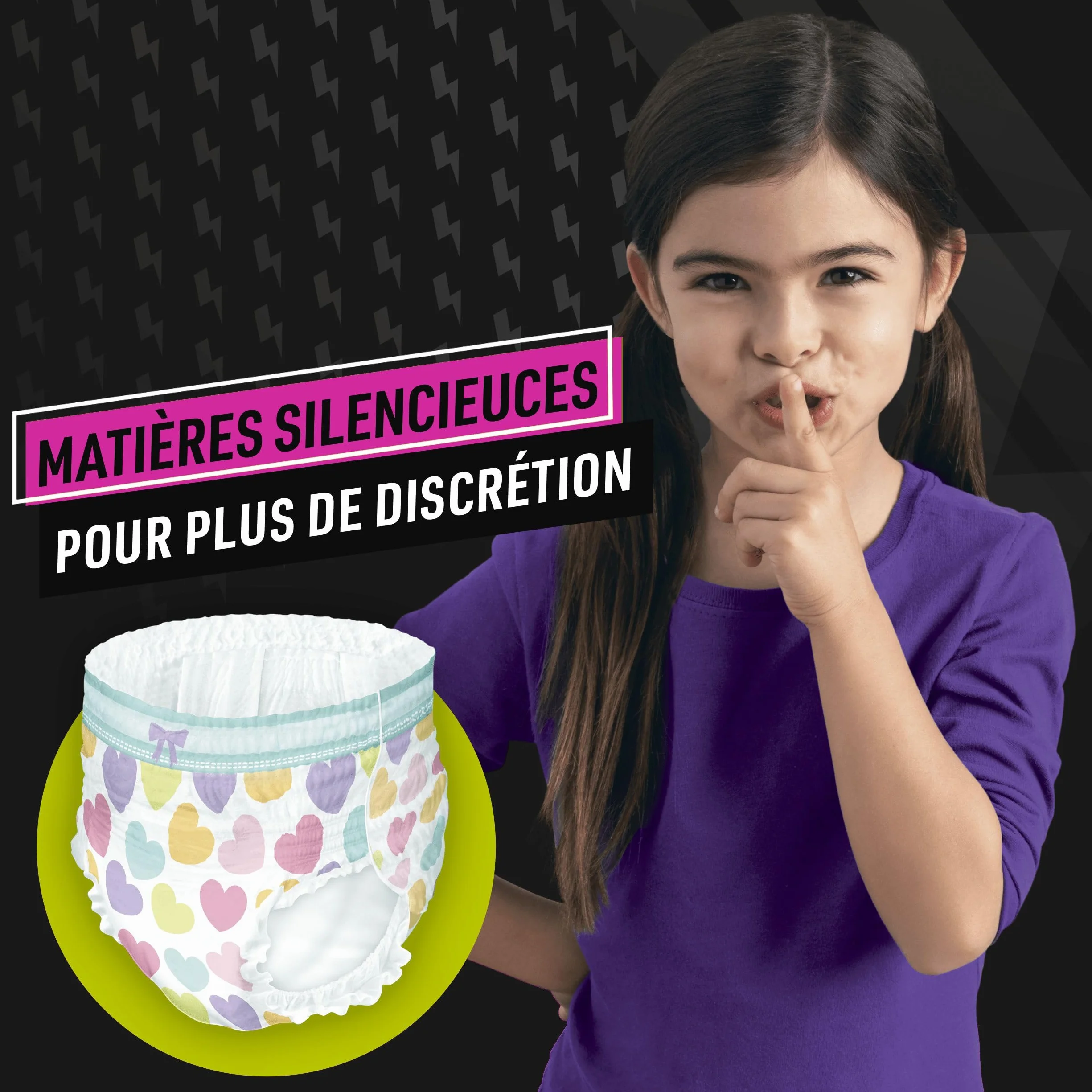 Pampers Ninjamas Pyjama Pants Fille 54Sous-Vêtements de nuit Absorbants 8-12 Ans 27-43kg Protection Maximale Contre Les Fuites Pack 1 Mois