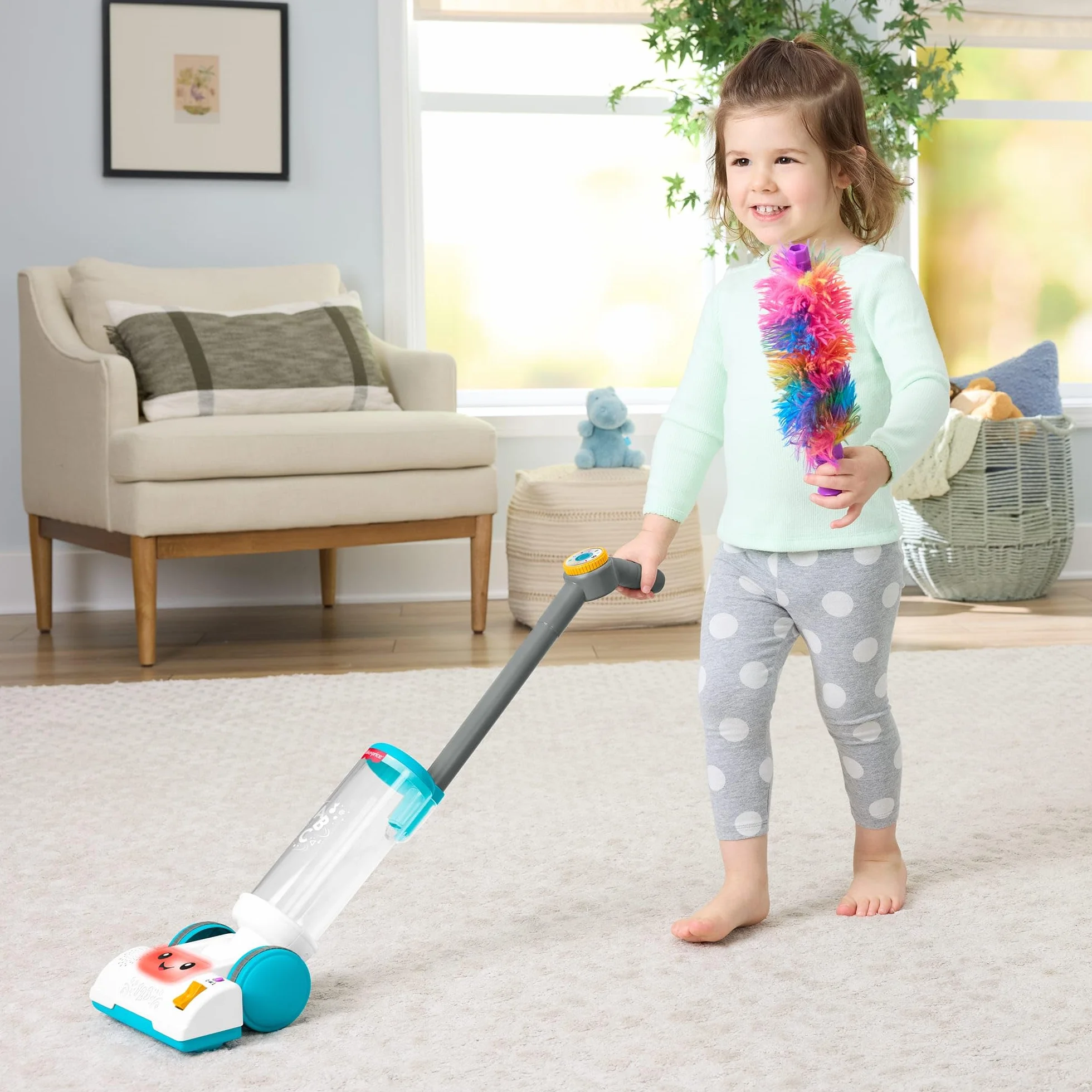 Fisher-Price Aspirateur 2-en-1 Rires et Éveil JMM33 pour Enfants 2 Ans