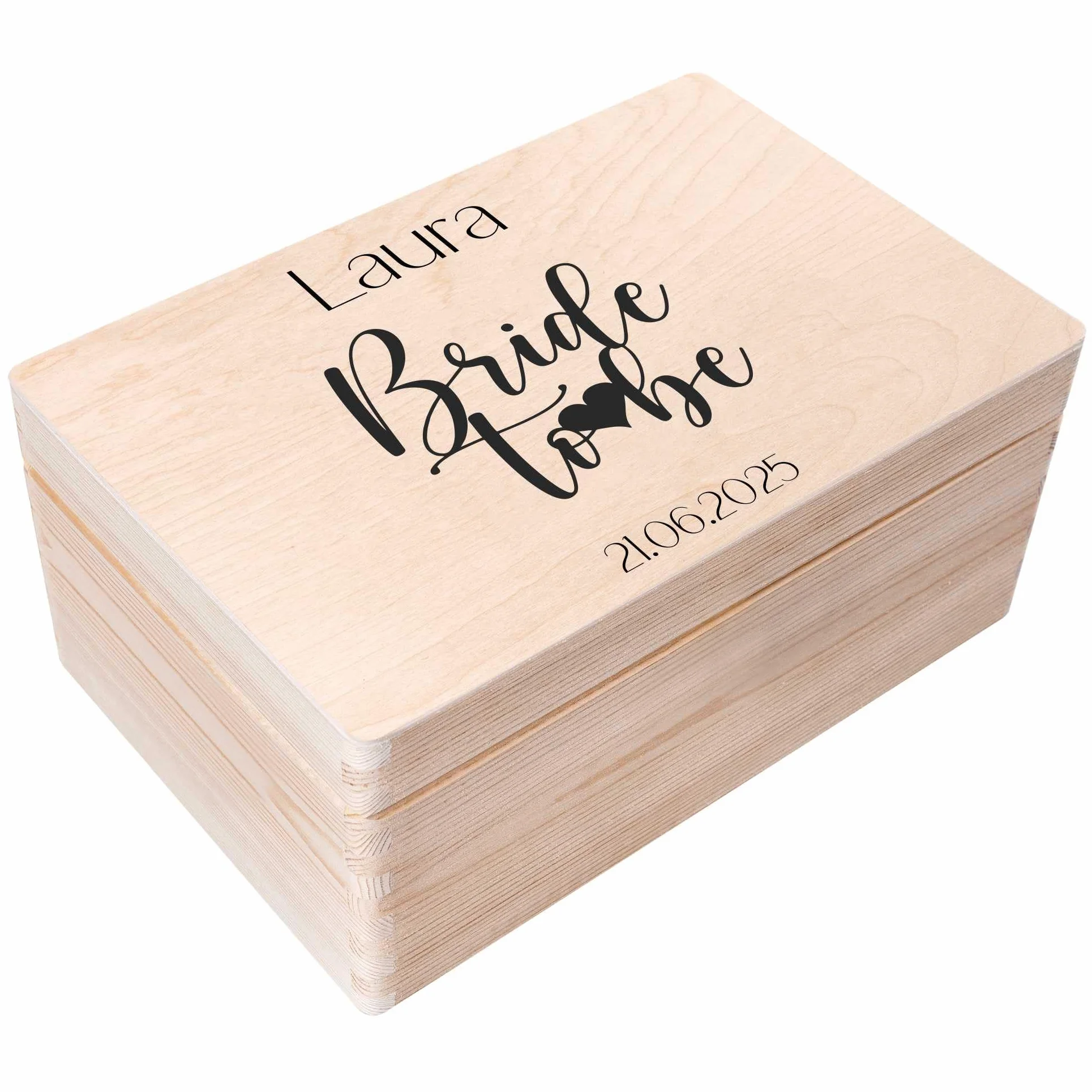 Boîte à Souvenirs Personnalisée pour EVJF Cadeau de Mariage Fiançailles Future Mariée Coffret Cadeaux en Bois