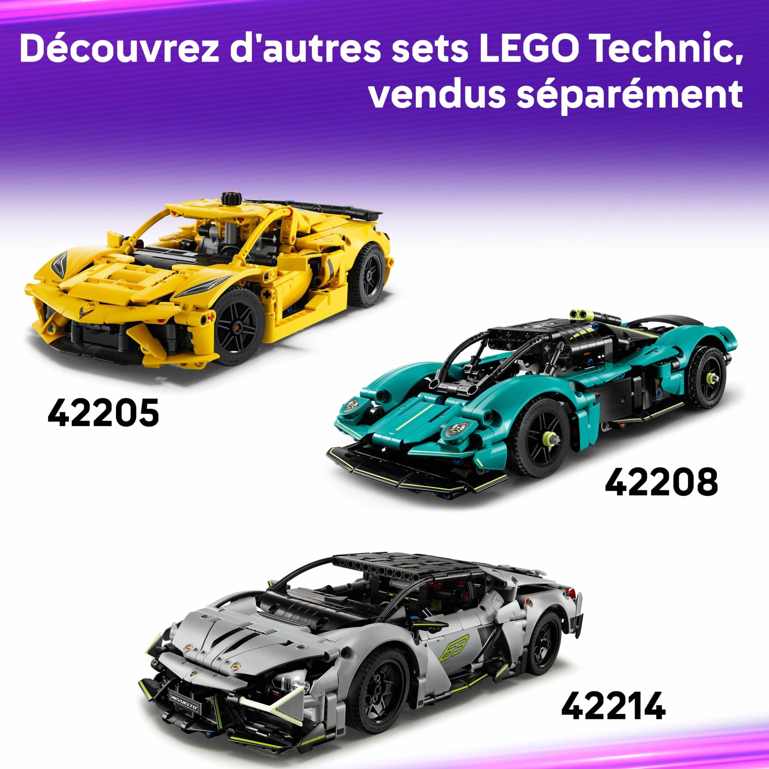 LEGO Technic Ferrari FXX K Voiture de Course Maquette de Construction Moteur V12 Différentiel Pistons Mobiles Cadeau 10 Ans 42212
