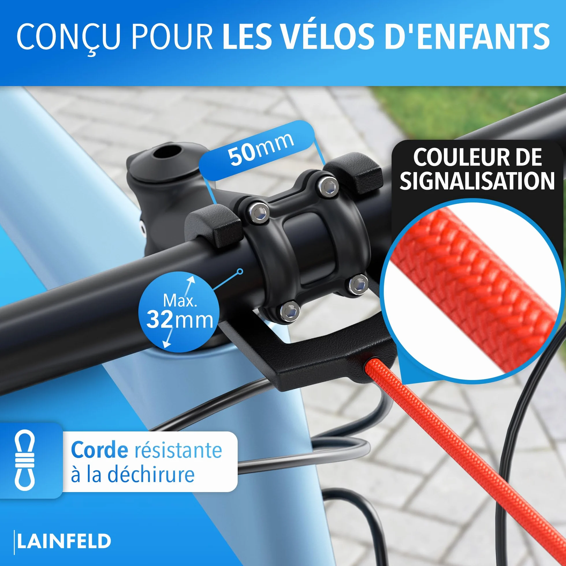 LAINFELD Câble de remorquage pour vélo