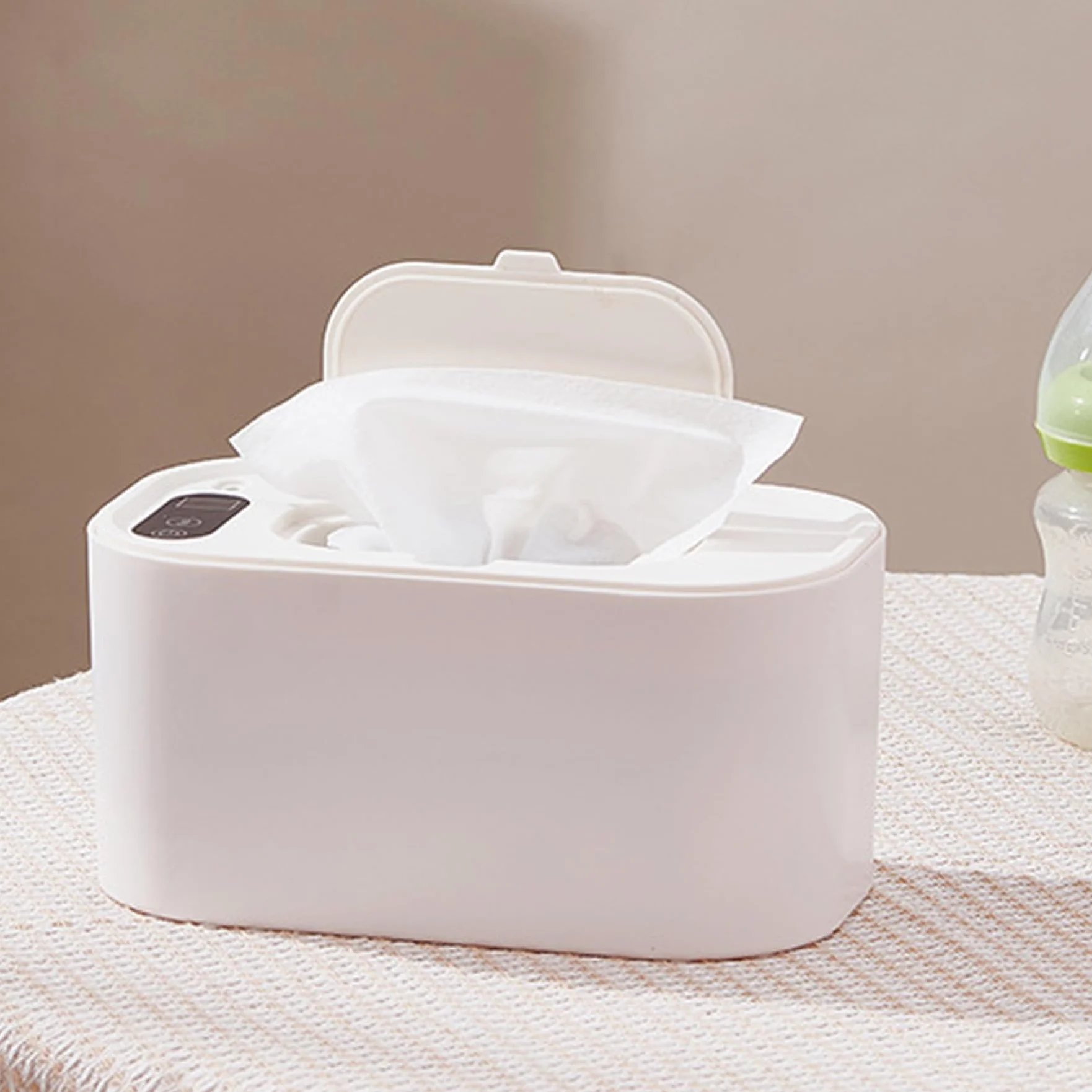 Chauffe-lingettes bébé 40-60 °C réglable silencieux écran LED distributeur USB portable