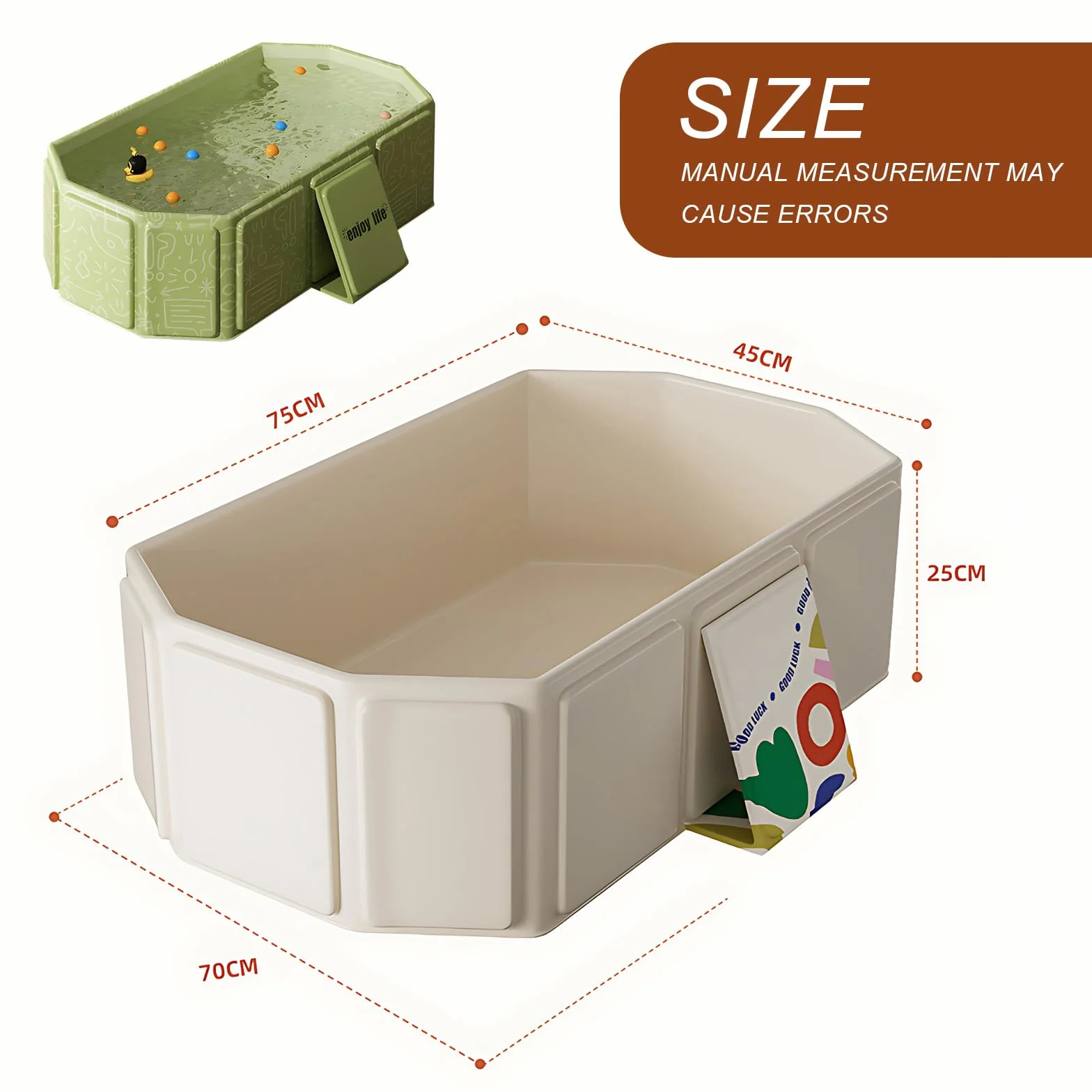 Baignoire Pliable Bébé Bassin De Douche Portable 0-8 Ans Grande Bouchon Vidange Vert