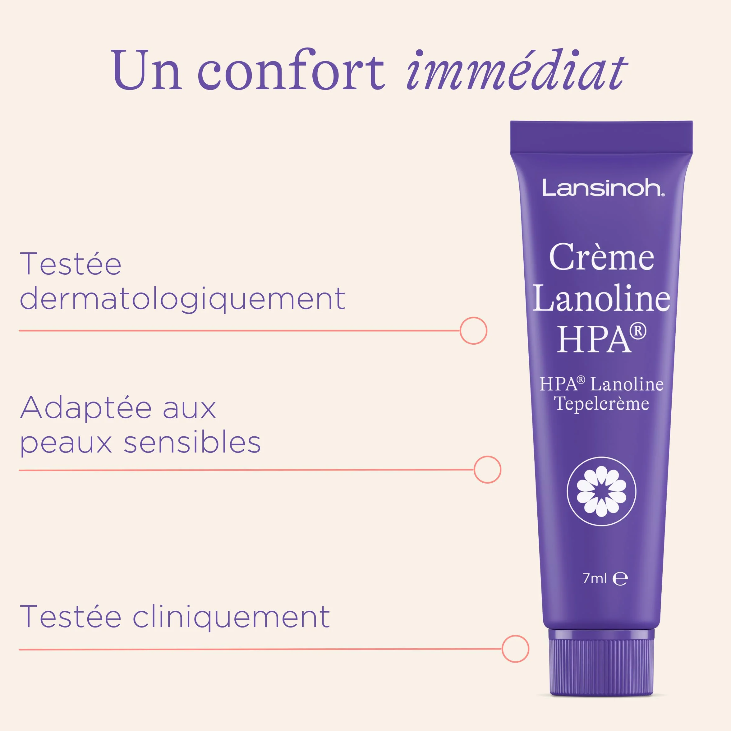 Lansinoh Crème Lanoline HPA 3x7ml Soin des seins Allaitement 100% Naturelle