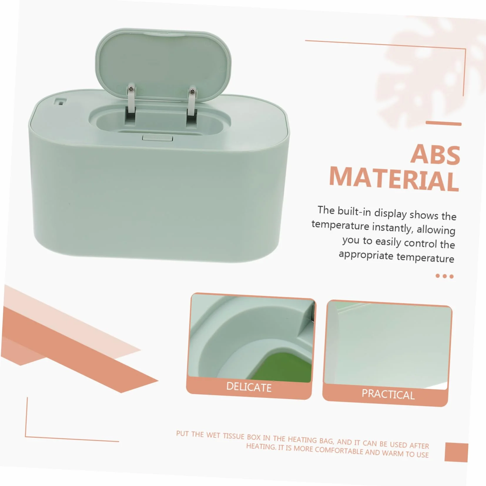 Ciieeo Chauffe-lingettes Portable pour Bébé Chauffage sans Fil USB, Design Compact Vert
