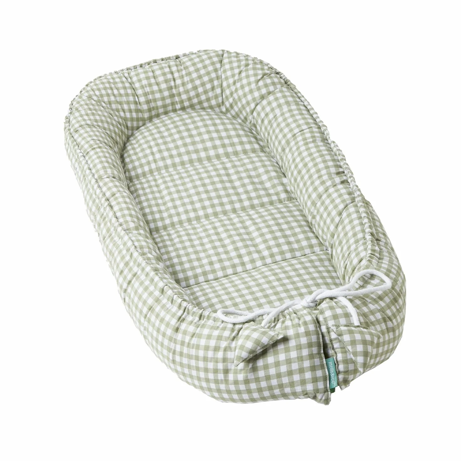 Molis&co. Nid bébé 90 x 50 cm Réducteur de Berceau Co-Sleeping Coton Oeko-TEX 100 Mint Tea