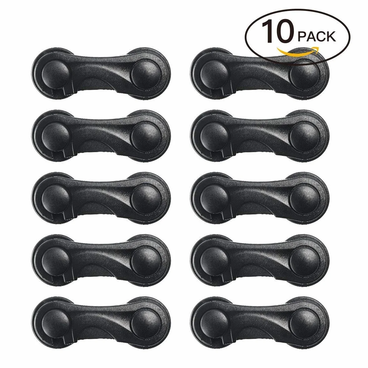 Sécurité Placard Enfant 10 Pièces, Protection Bébé Porte Placard Fenêtre Réfrigérateur Tiroir, Adhésif Fort Sans Perçage, Durable Meubles Cuisine Noir