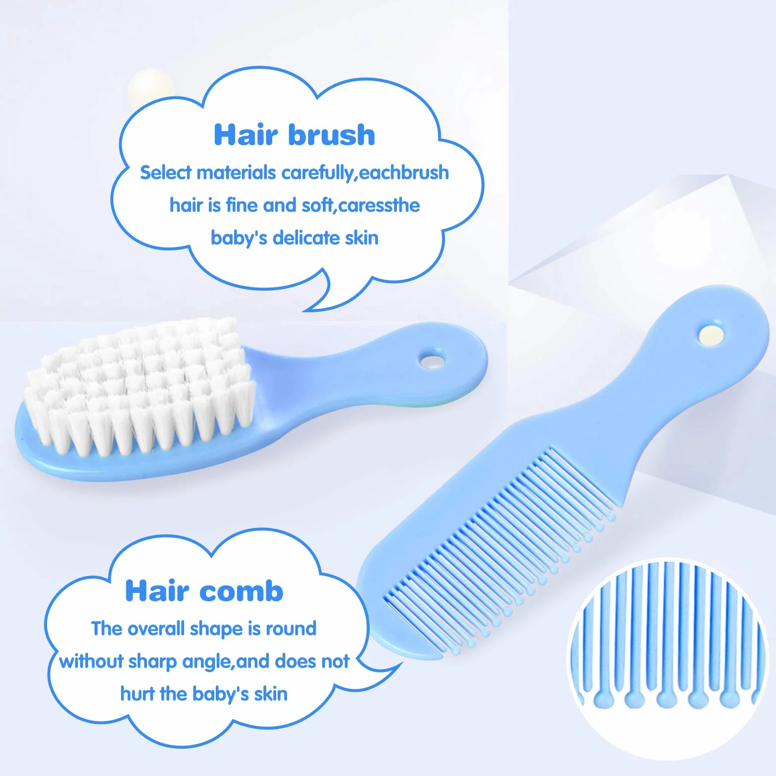 HyAdierTech Trousse de Soin Bébé 13 Pièces Set Kit Naissance Bleu