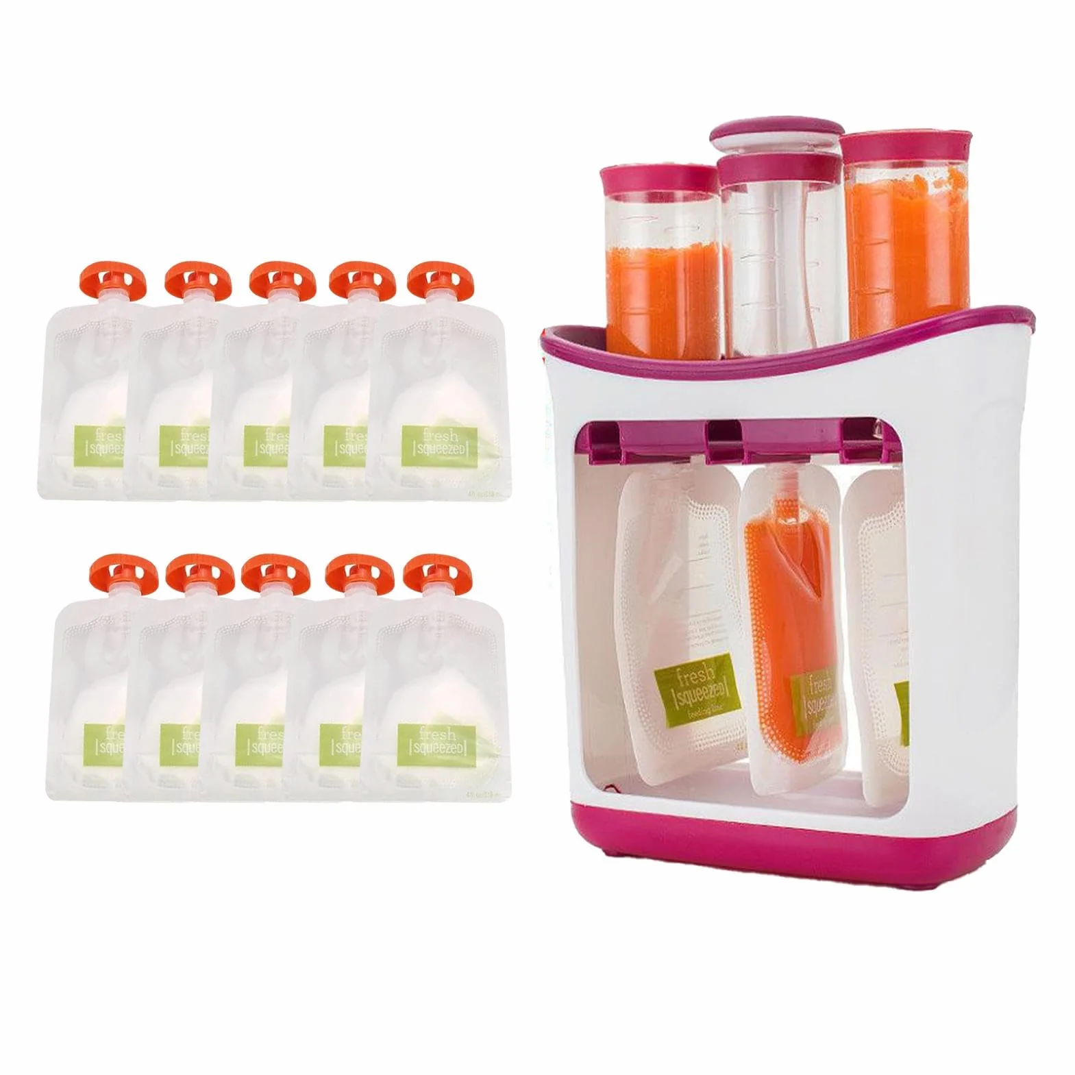 Squeeze Station Fabricant De Jus À Base, Presse Pour Bébé, Jus Fruits Frais Maison Avec Sacs Rangement