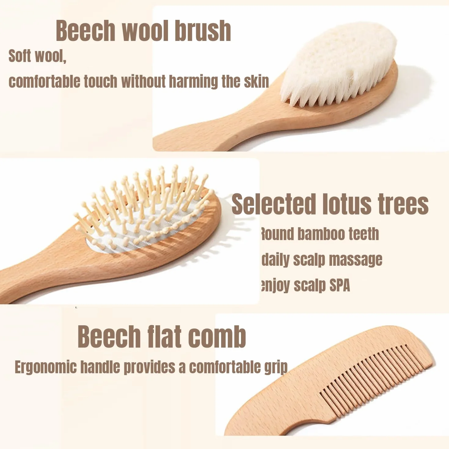 Personnalisé Brosse À Cheveux Et Peigne Pour Bébé Nouveau-né, Souvenir Gravé, Ensemble Pour Filles (Rose)