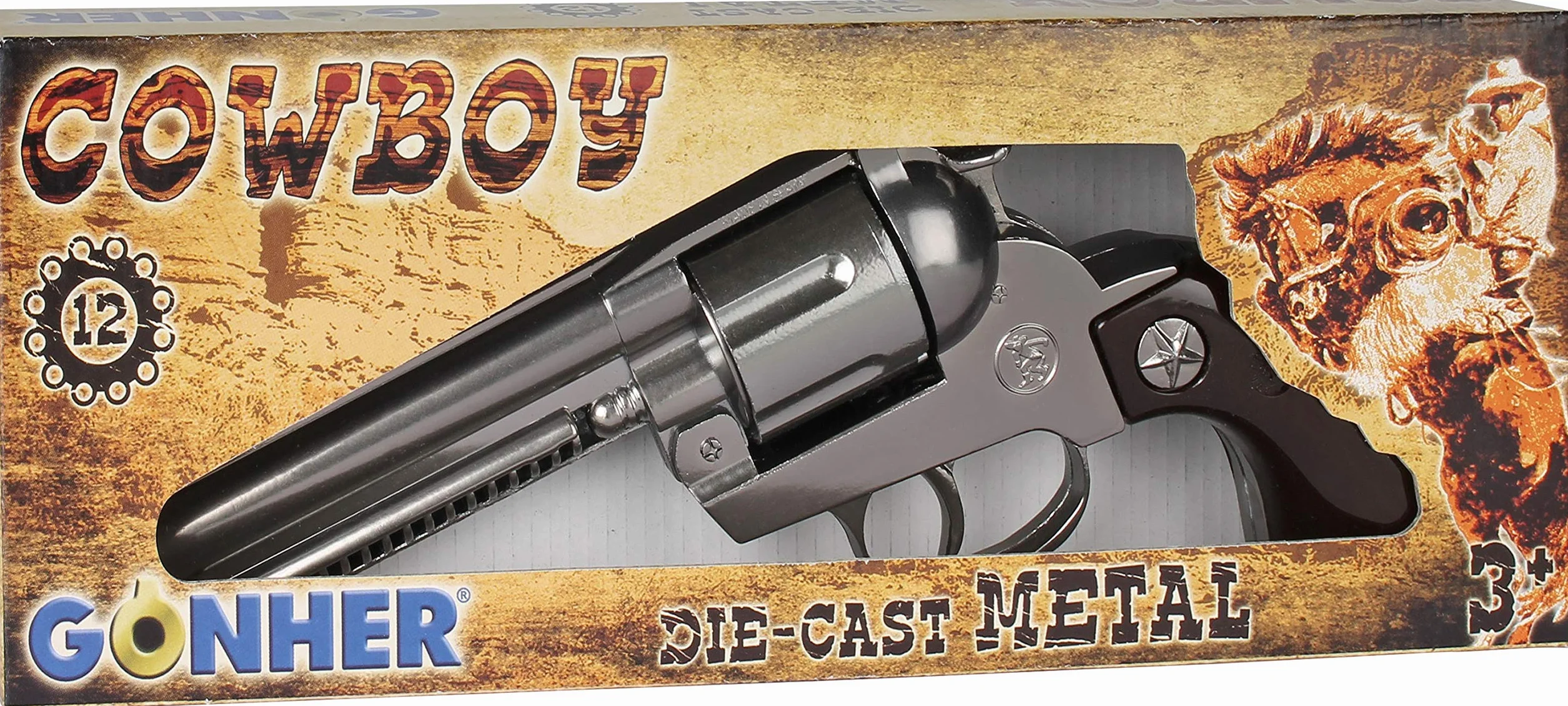 Gonher Revolver Cowboy 12 Coups Couleur Mat