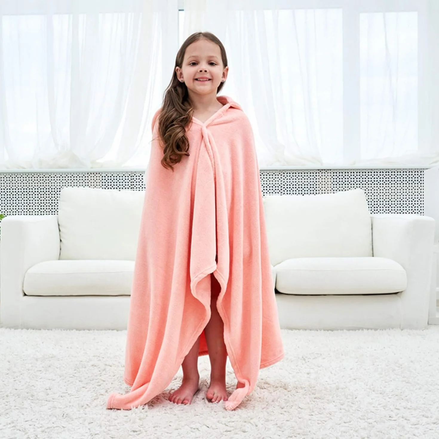 Serviette de Bain Bébé avec Capuche Doux Absorbant Poncho pour Enfants Nouveau-né