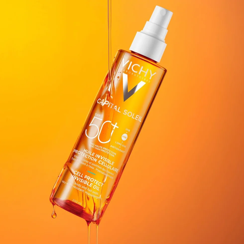Vichy Capital Soleil Huile Solaire SPF50+ Visage Corps Cheveux 200 ml