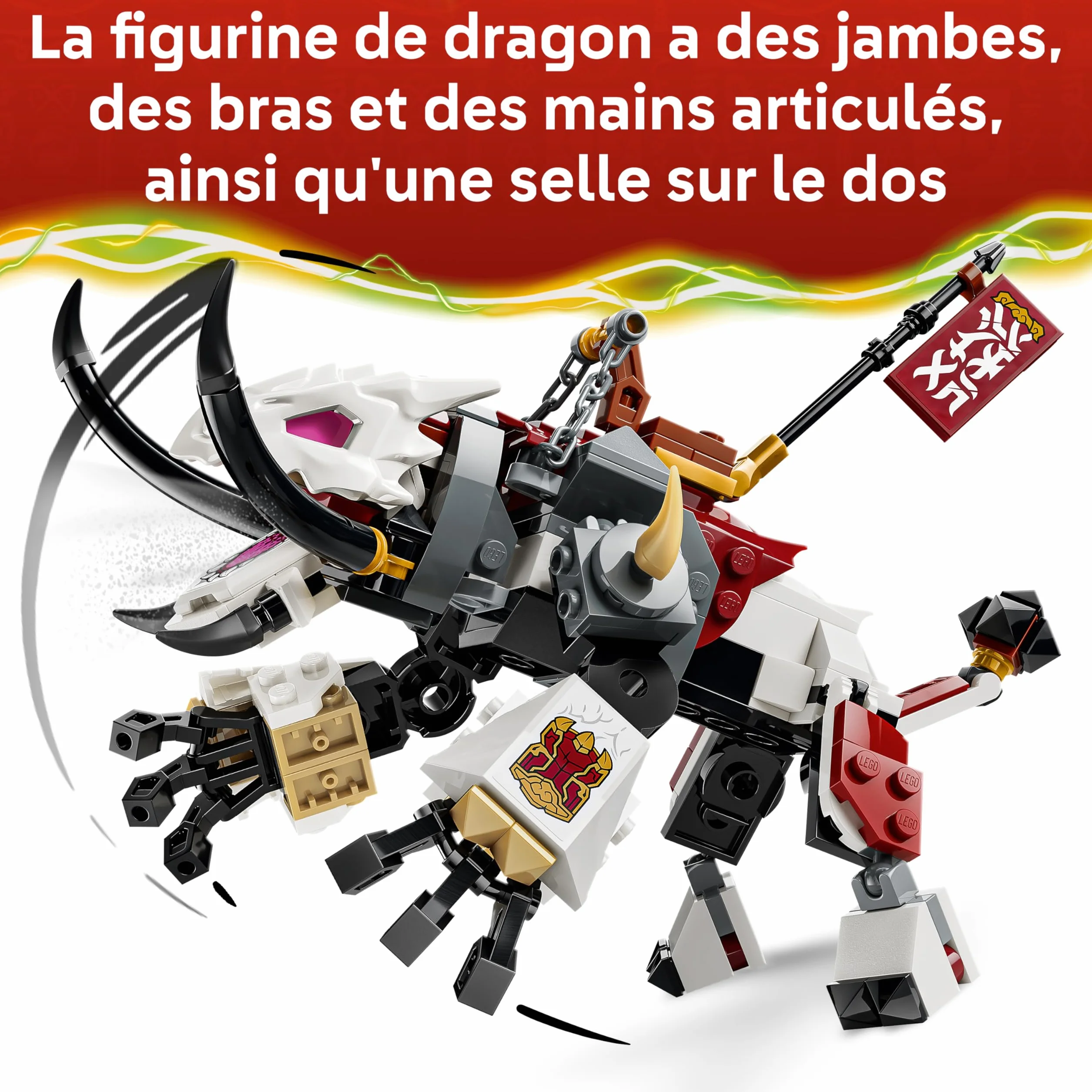 LEGO Ninjago Zilvar et Grimtak la Bête Draconique Jouet Ninja Figurine 3 Minifigurines Kai NYA 71863