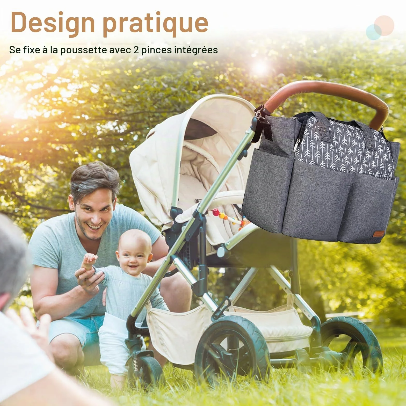 Lekebaby Sac à Langer Bébé Bandoulière Sac Maternité Grand Portable