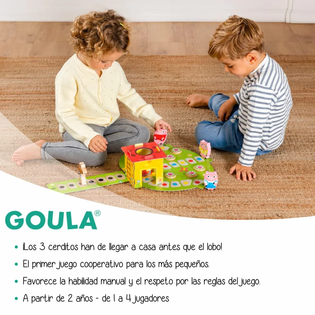 Goula 3 Petits Cochons Jeu Coopératif Éducatif pour Enfants dès 2 Ans