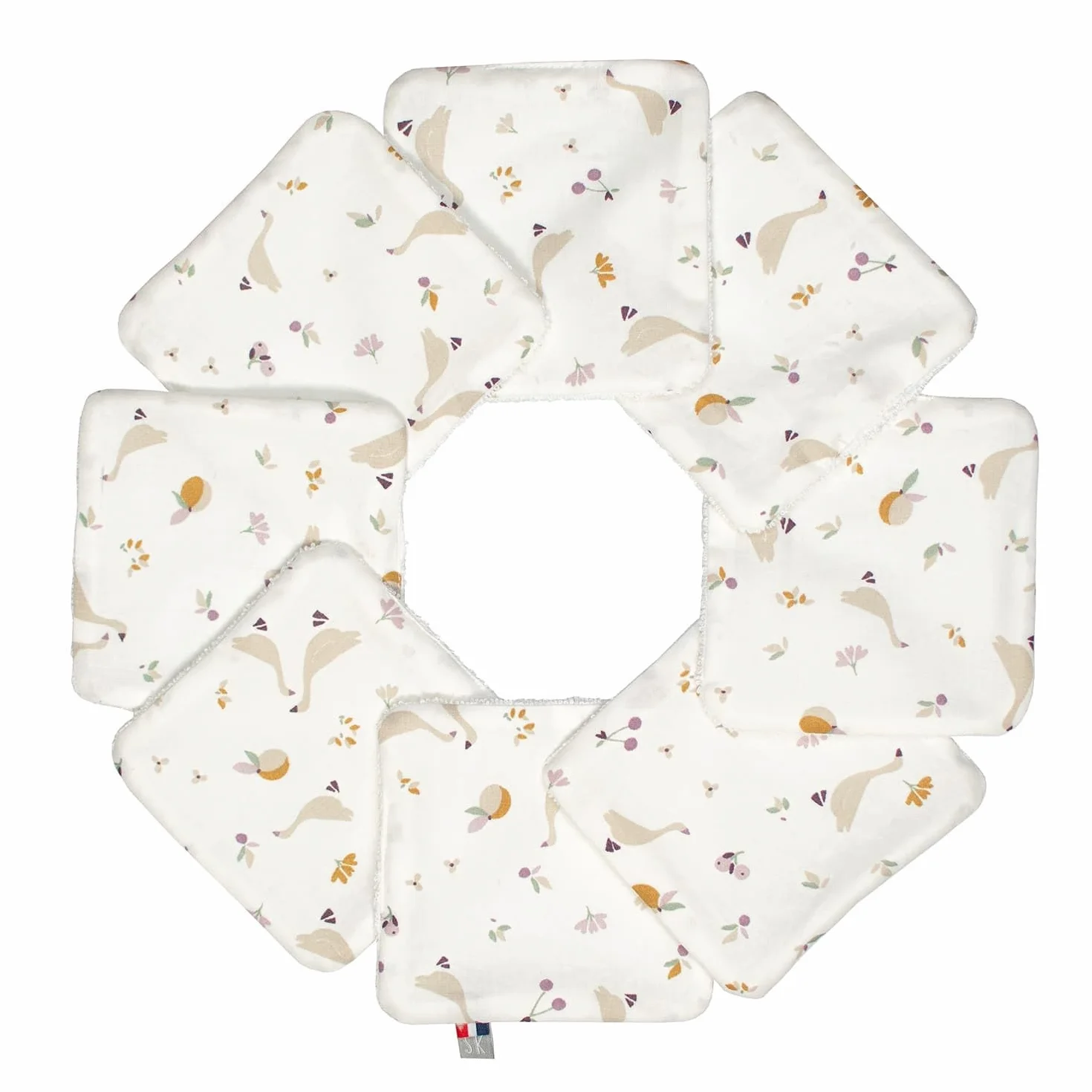 Lingettes bébé lavables SEVIRA KIDS 8 pièces 10x10 cm Made in France
