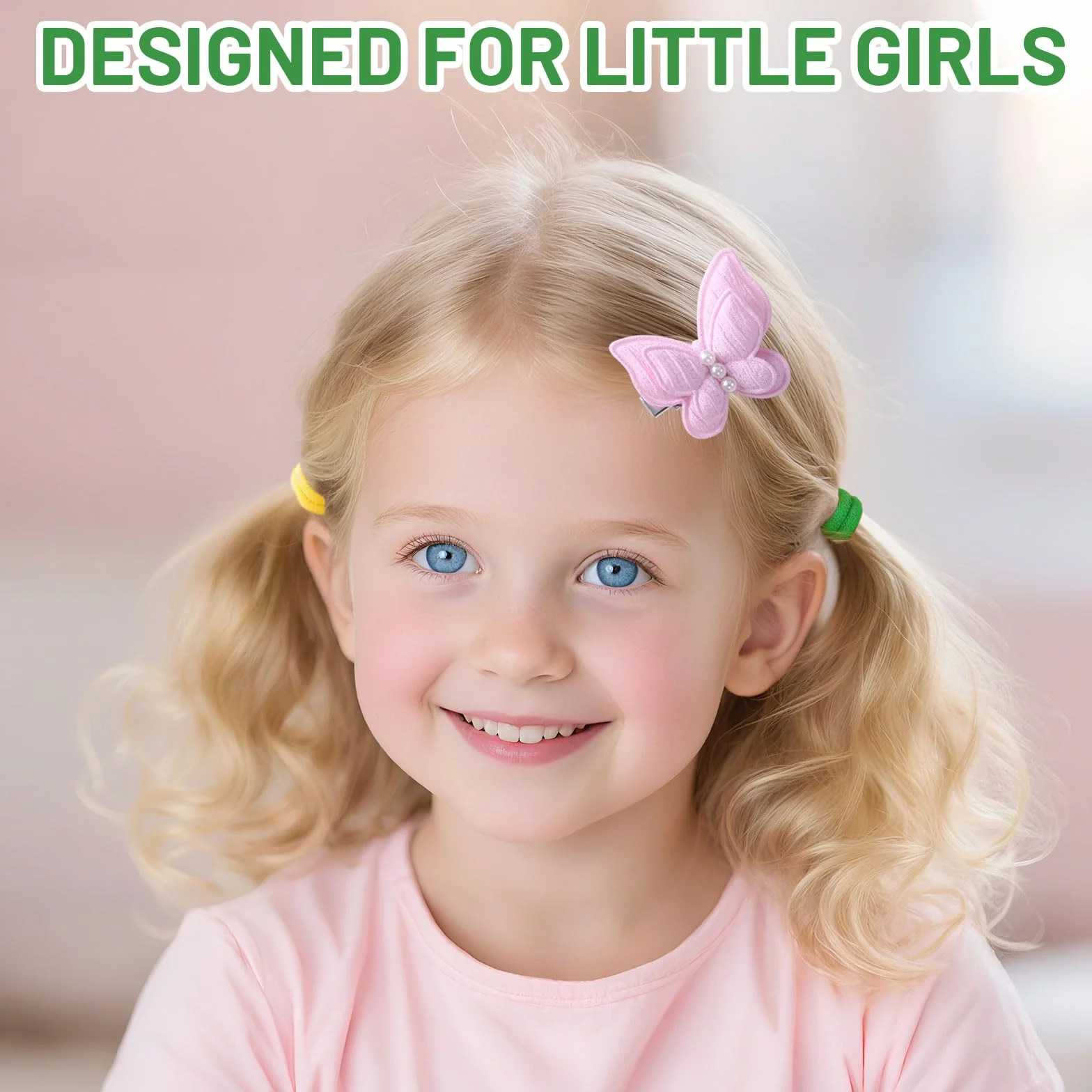 Barrettes à cheveux papillon et élastiques 230 pièces Ensemble pour filles Rose multicolore
