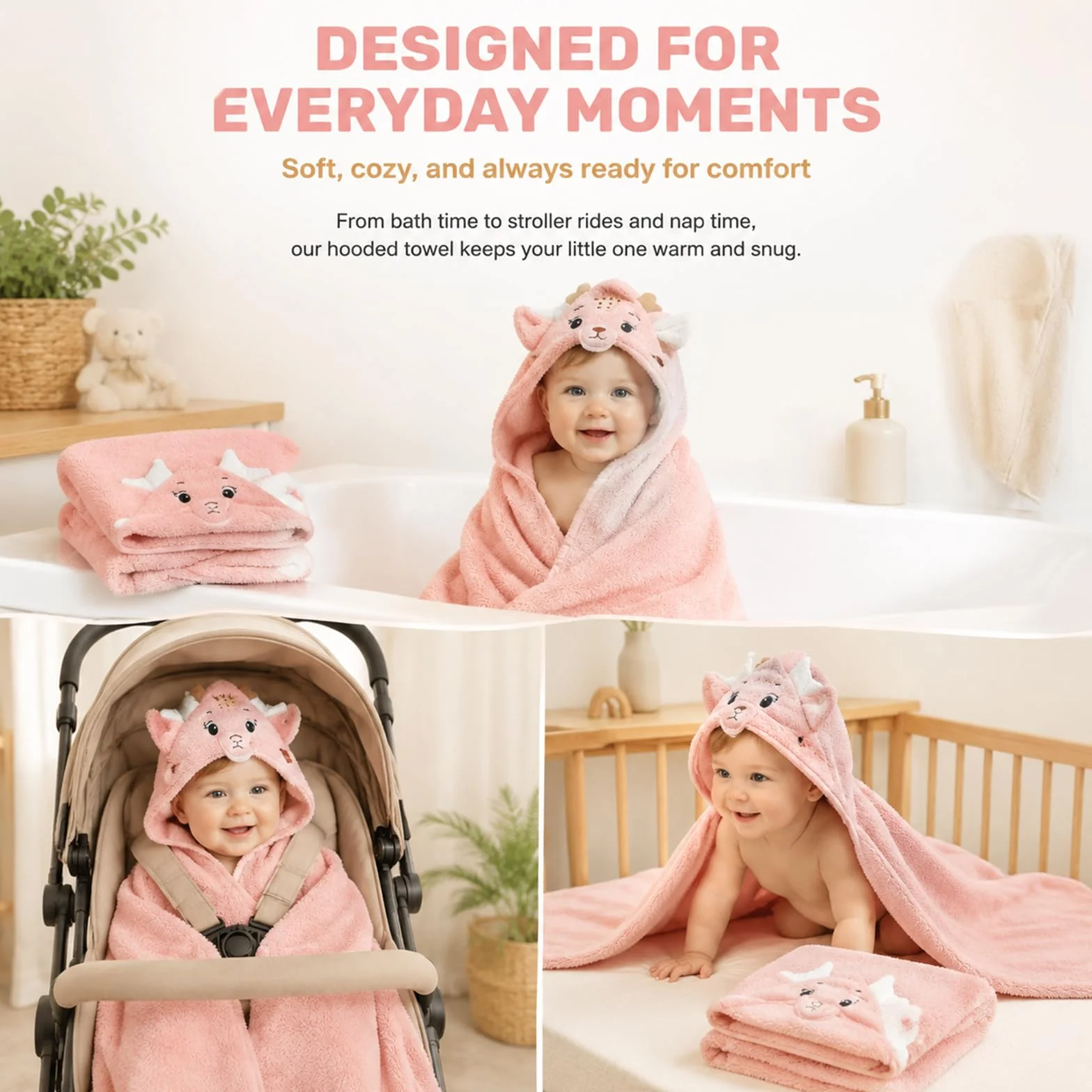 Serviettes À Capuche Bébé 80x80 cm Douces pour Tout-Petits