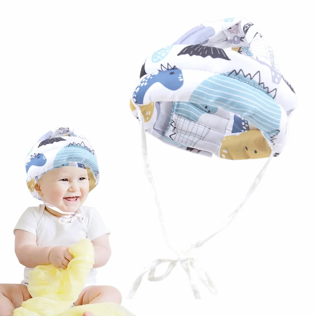 Casque de protection antichoc pour bébé en coton ajustable et respirant
