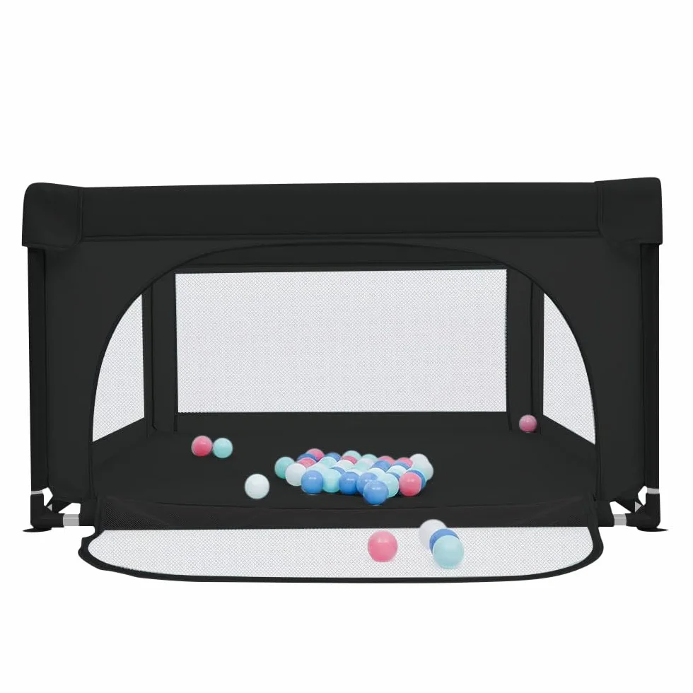 Parc Enfant Modulable Antidérapante 120x120x66 cm Noir