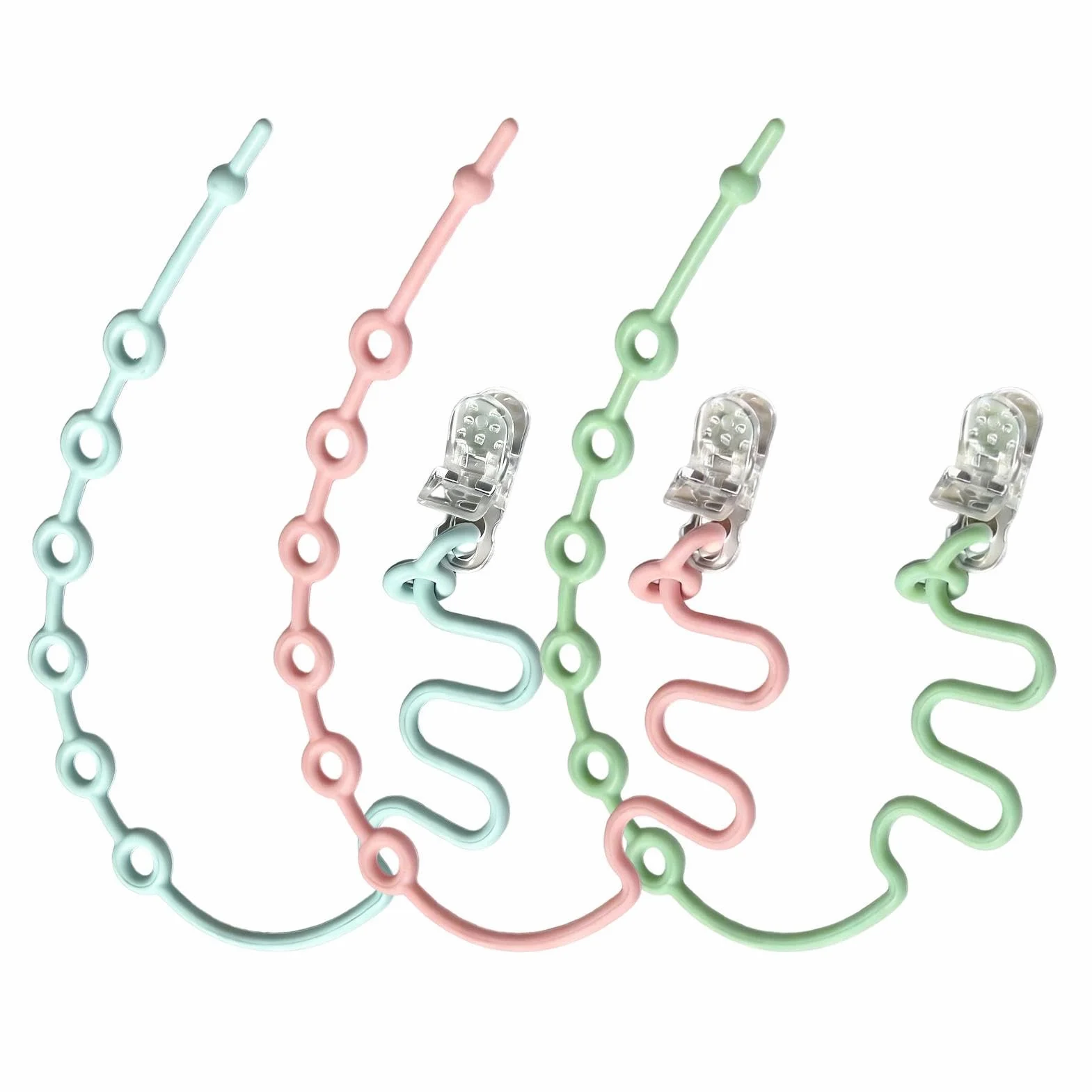Ceinture de Sécurité Jouets Silicone 3 Pièces Harnais Tétine Réglable 20-40 cm Siège Voiture Voyage